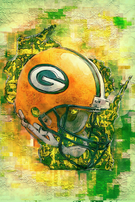 535x800 Green Bay Packers Art Print By Jack Zulli - Green Bay Packers Painting