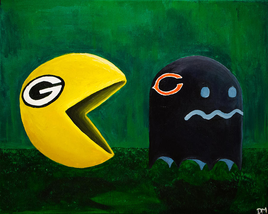 900x719 Green Bay Packers Vs. Chicago Bears Painting By Deanna Millard - Green Bay Packers Painting