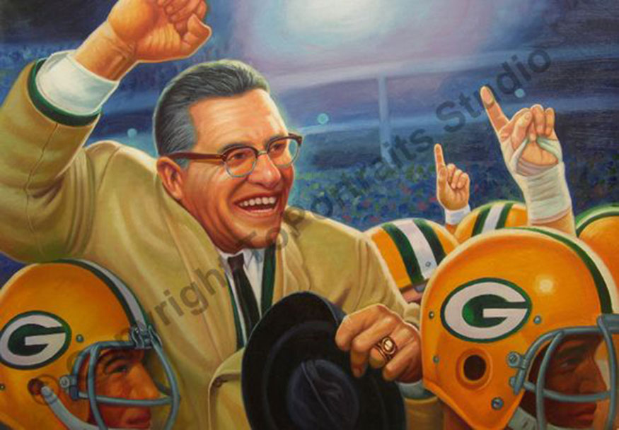 875x609 Vince Lombardi, Green Bay Packers - Green Bay Packers Painting