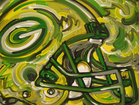 570x428 Items Similar To Green Bay Packers Painting By Justin Patten - Green Bay Painting
