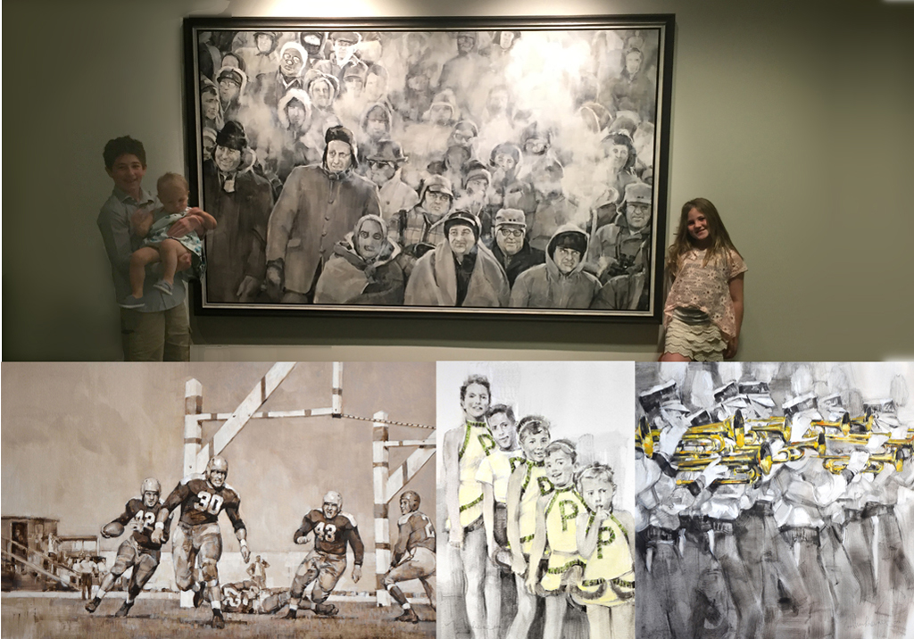 1024x716 Four Large Paintings At Lambeau Tom Nachreiner - Green Bay Painting