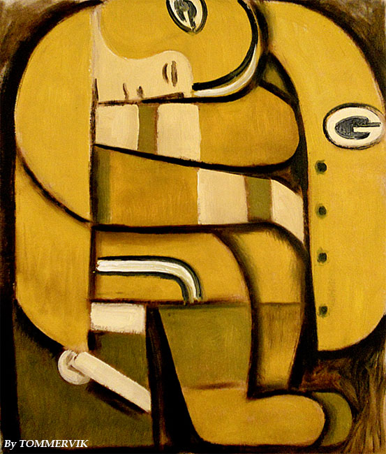 553x650 Green Bay Packer Football Player Painting By Tommervik Tommervik - Green Bay Painting