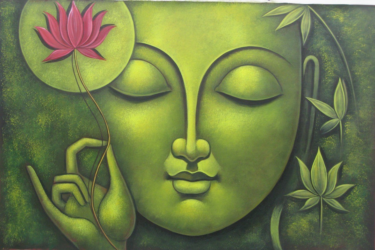 Green Buddha Painting at Explore collection of