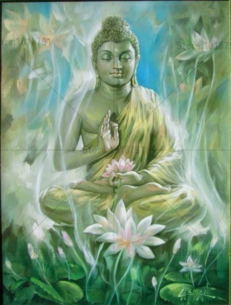 454x600 Full Square Drill 3d Diamond Painting Buddha Embroidery Kits Diy - Green Buddha Painting