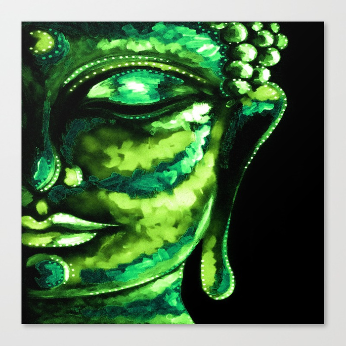 700x700 Green Buddha Painting Canvas Print By Cyracancel Society6 - Green Buddha Painting