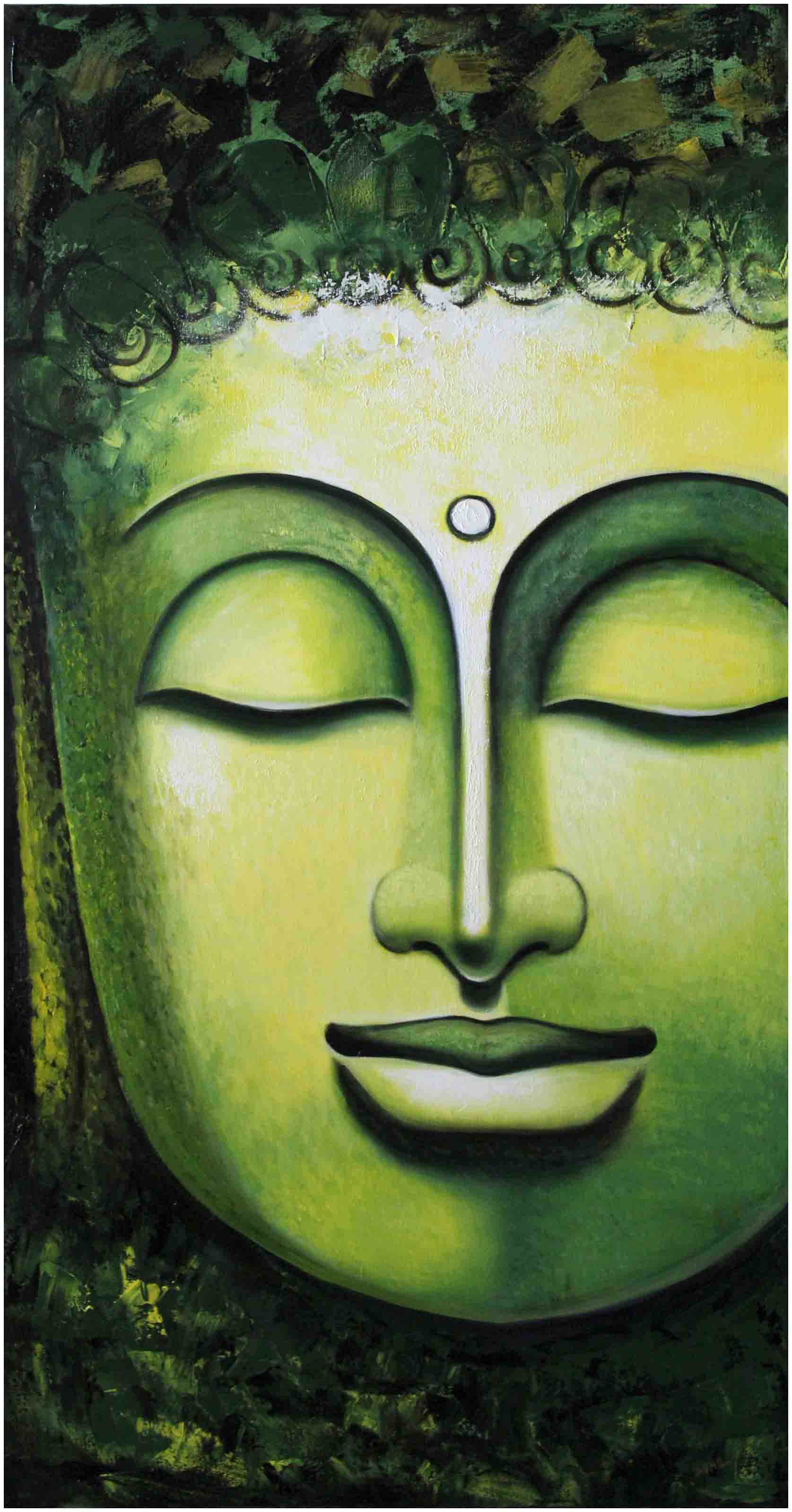 1675x3198 Green Buddha - Green Buddha Painting