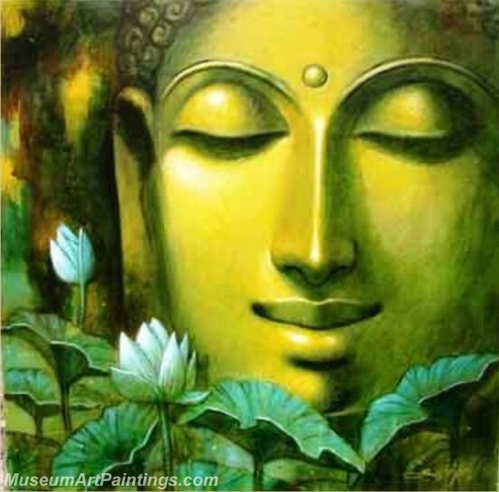 558x550 Buddha Paintings Canvas Art For Sale Bpm093 - Green Buddha Painting