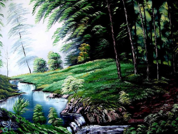 600x450 Green Forest Painting - Green Forest Painting