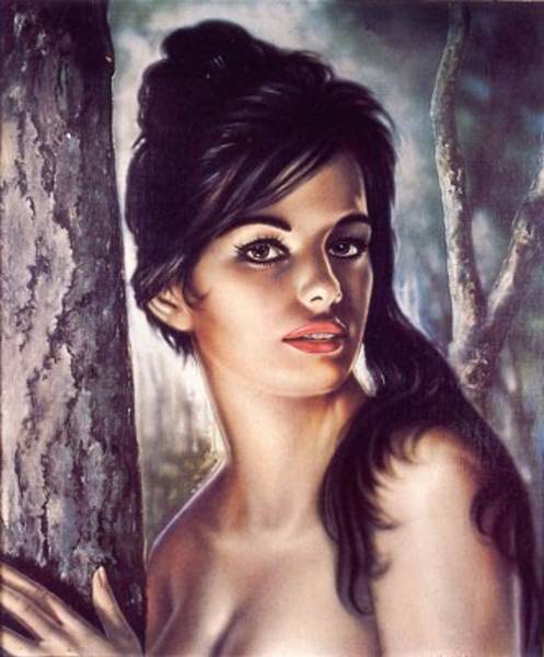 497x600 The Confessions Of 2 Fashionable Blondes Vladimir Tretchikoff - Green Lady Painting