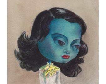 340x270 Tretchikoff Etsy - Green Lady Painting