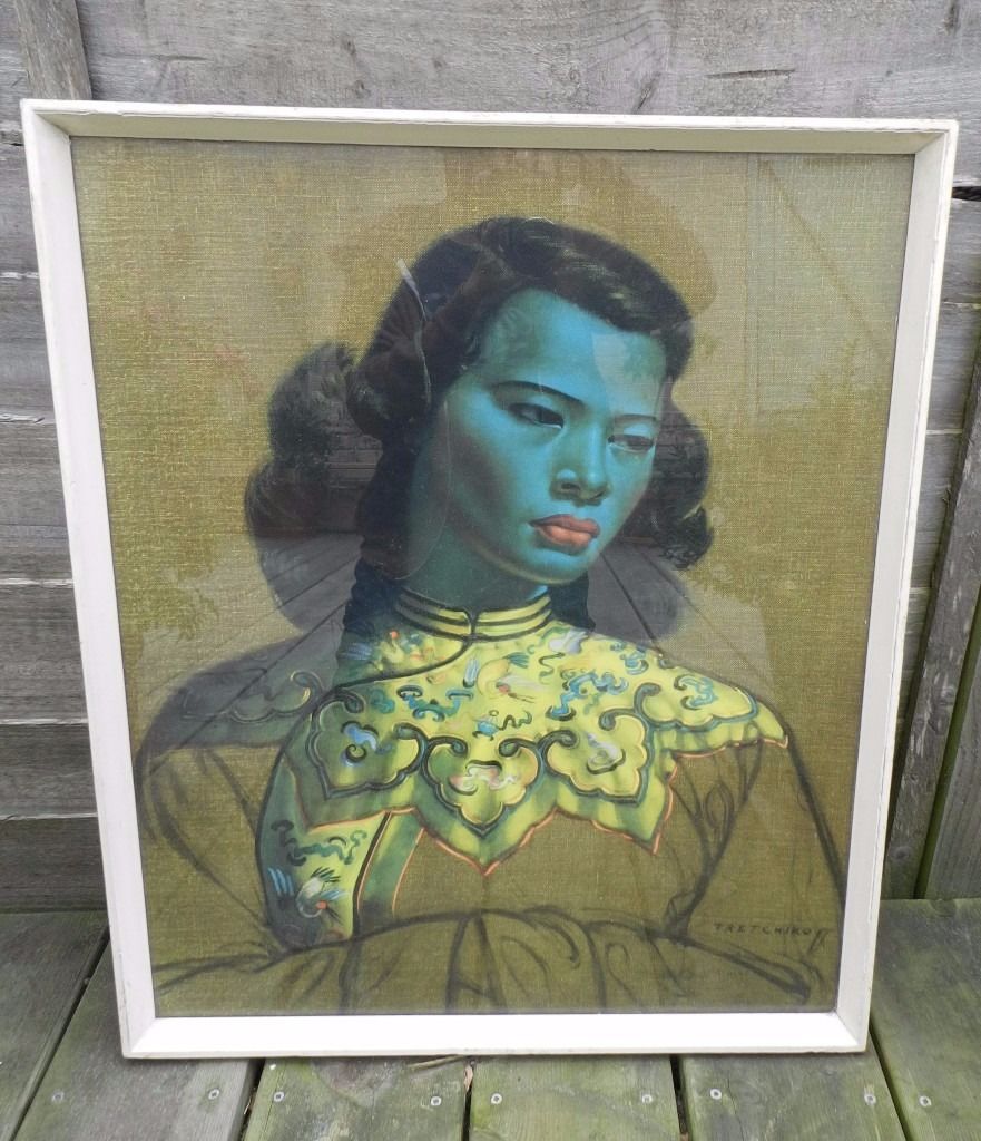 881x1024 Vintage Tretchikoff Print The Chinese Girl Aka The Green Lady - Green Lady Painting