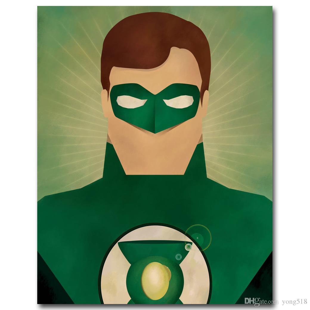 1040x1040 2018 Batman Iron Man Green Lantern Superman Minimalist Art Canvas - Green Lantern Painting
