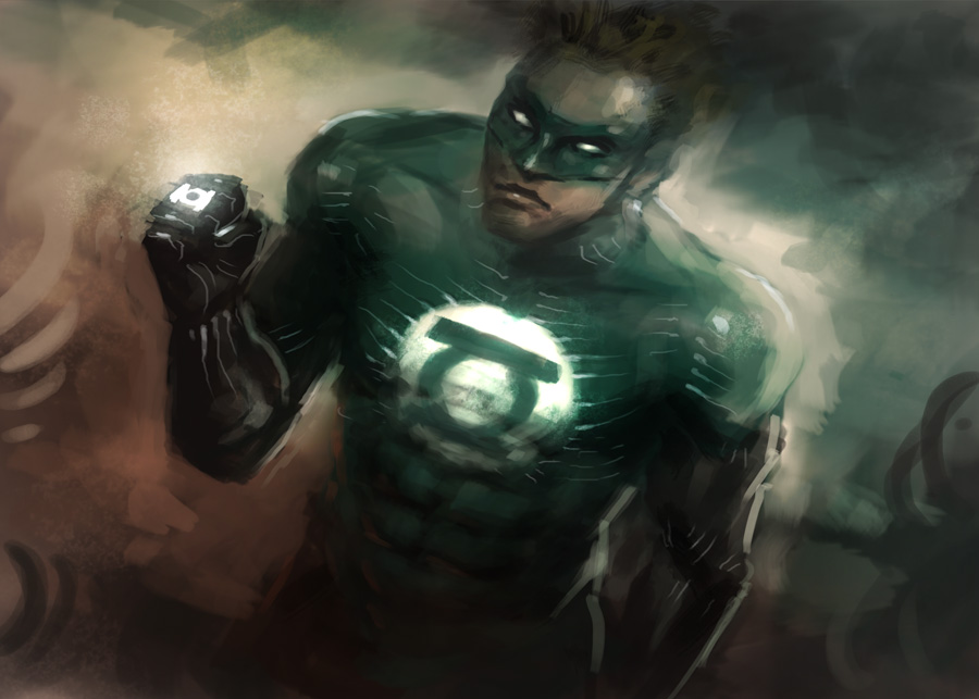 900x643 How To Draw Green Lantern - Green Lantern Painting