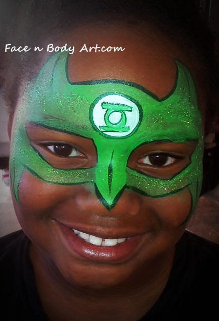 436x640 Green Lantern Face Painting Face N Body Art - Green Lantern Painting