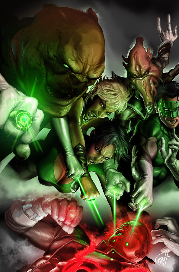 593x900 Artist Greg Horn's Painted Cover Art For Dc Comic's Green Lantern - Green Lantern Painting