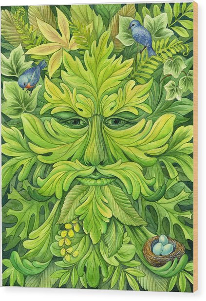 423x618 Green Man Painting By Barbara Lanza - Green Man Painting