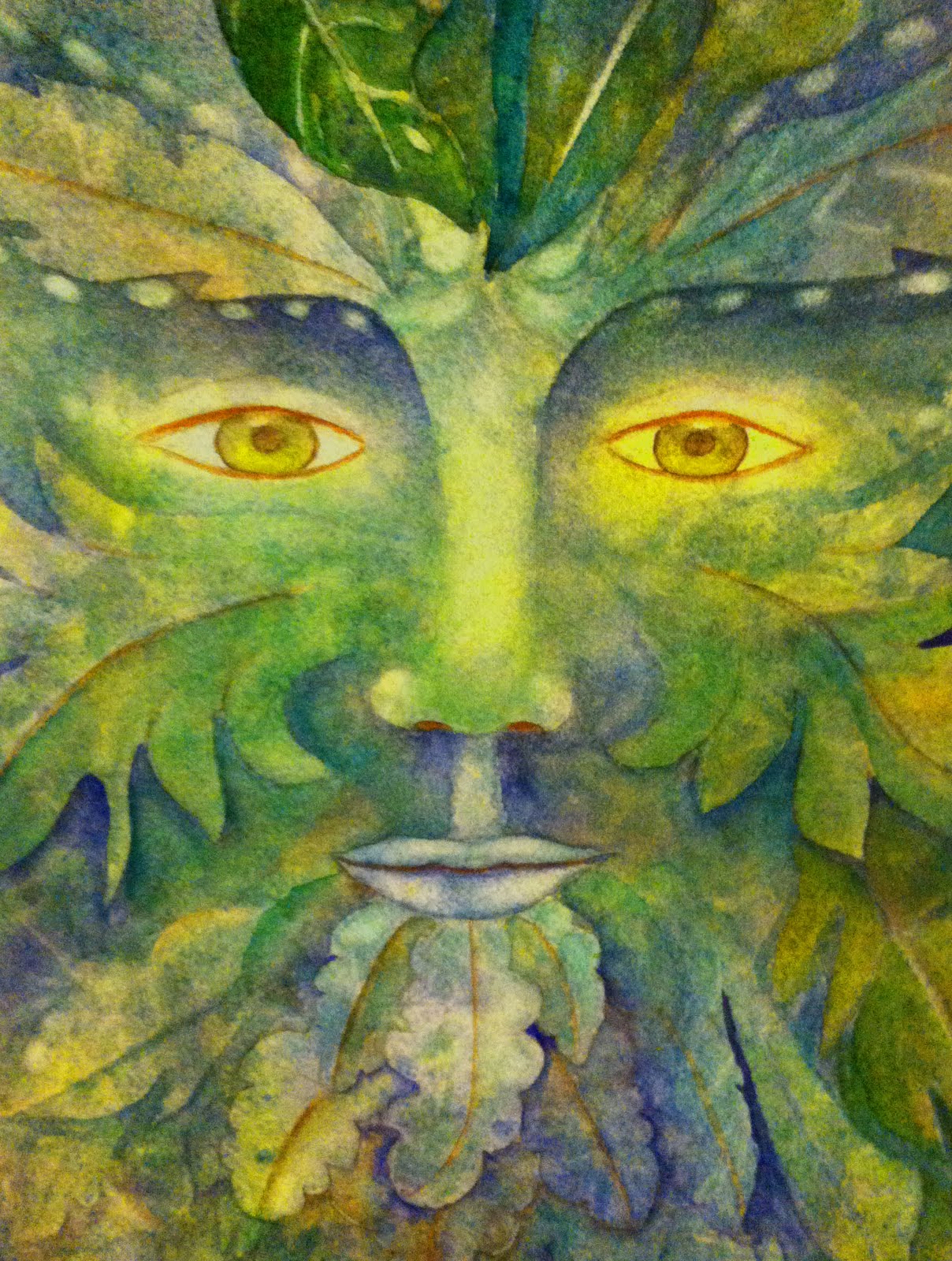 1208x1600 Green Man On Facebook - Green Man Painting