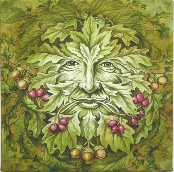600x593 Artist Ian R Ward Artgallery.co.uk - Green Man Painting