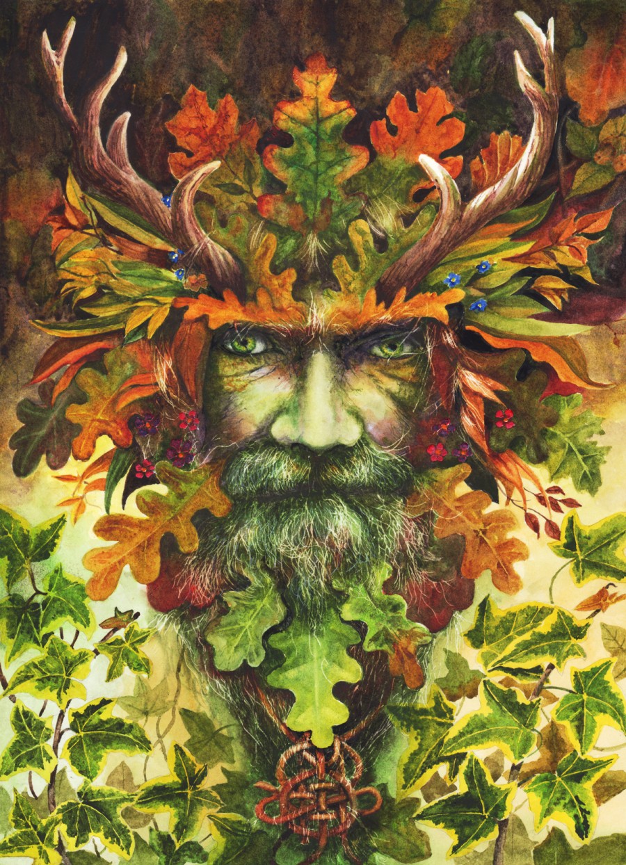900x1244 The Green Man By Peter Williams - Green Man Painting