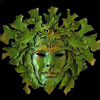 320x319 The Greenman Painting By Lauren Raine - Green Man Painting