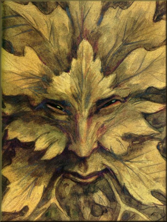 550x733 Domythic Bliss The Green Man - Green Man Painting