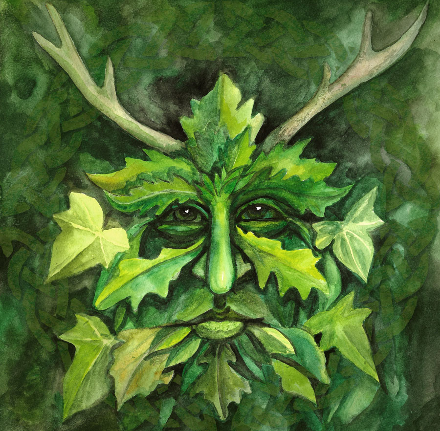 Green man. Гринман мифология. Король падуб. Гринмен зеленый человек. Зеленый человек арт.