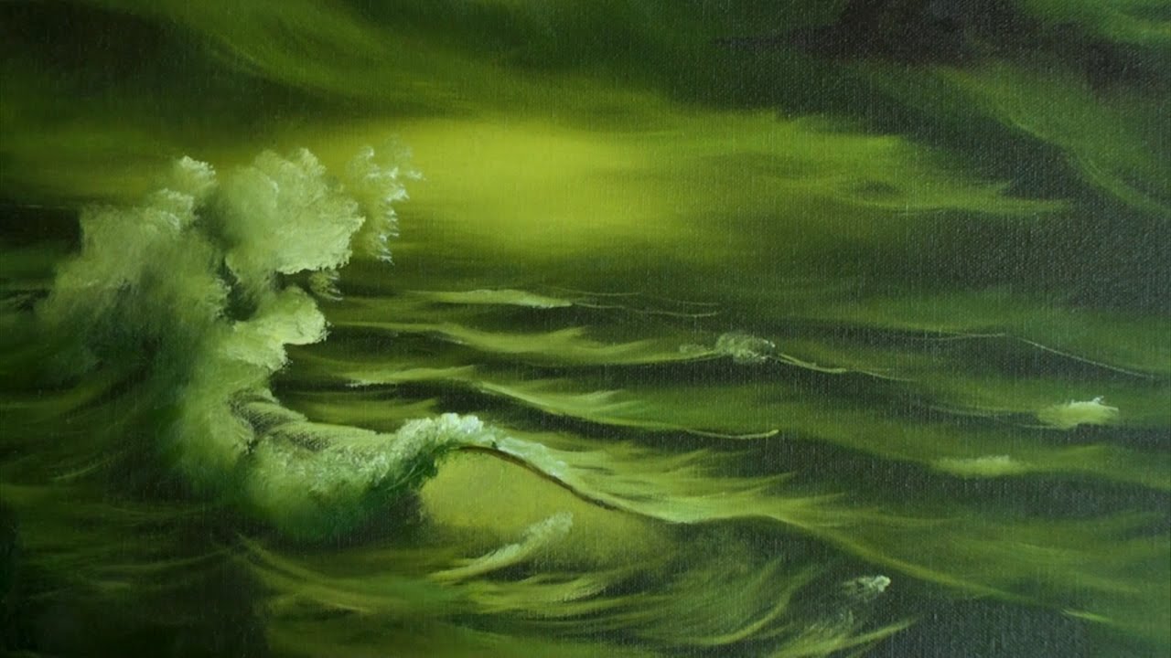 1280x720 Green Sea - Green Painting
