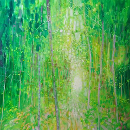 500x500 Large Original Oil Painting - Green Painting