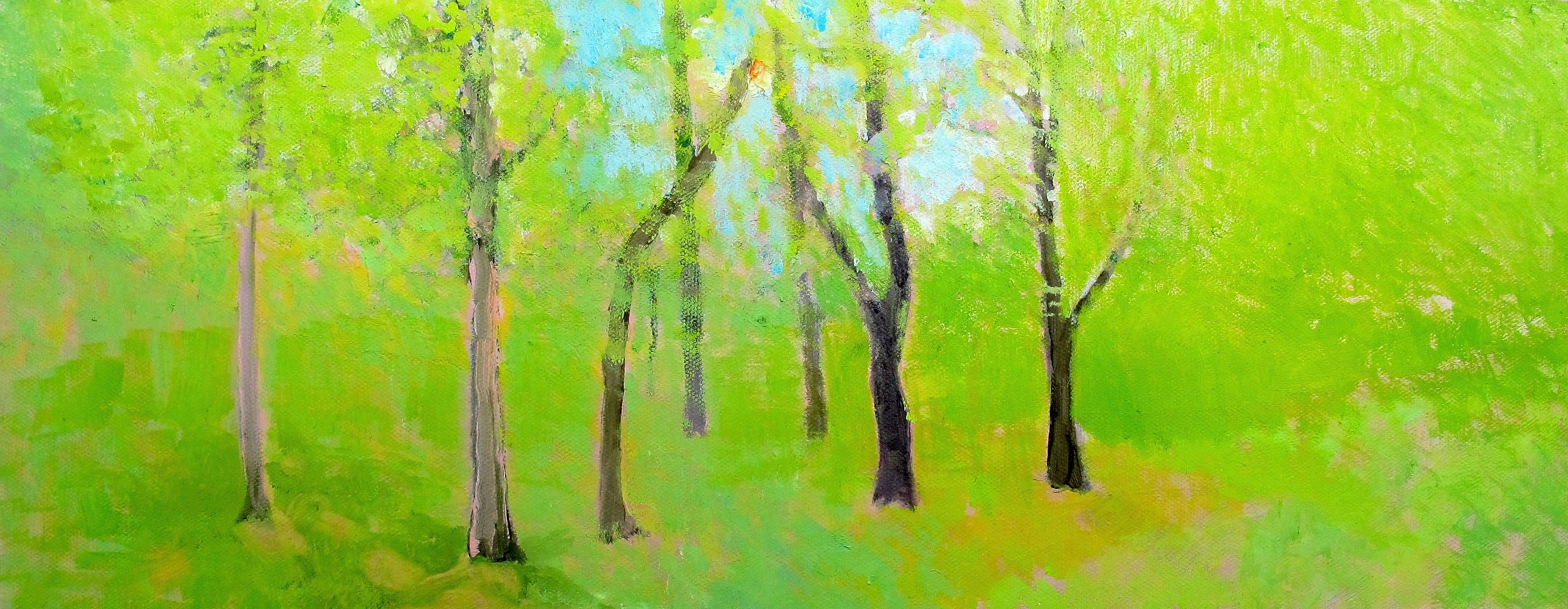 3450x1342 New Landscape Painting - Green Painting
