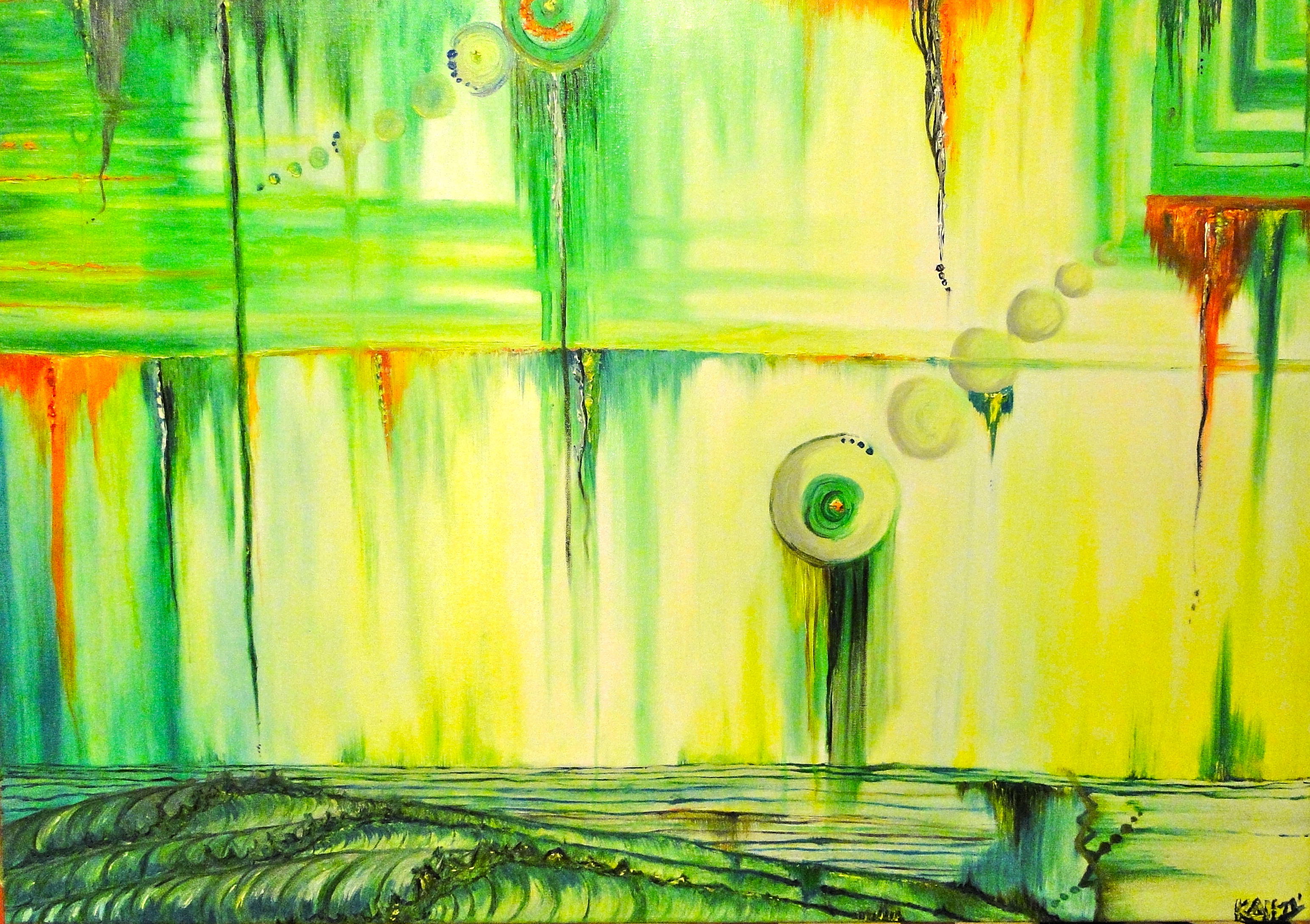 3089x2178 A Painting As A Present Kristen Huth Yoga - Green Painting