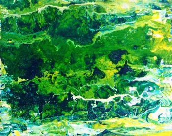 350x278 Artfido Buy Art Online Abstract Art Painting Green On Canvas - Green Painting