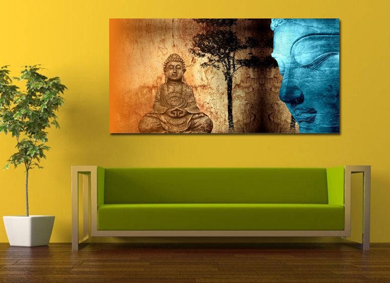 800x582 Buddha Painting On Canvas Canvus.in - Green Painting On Canvas
