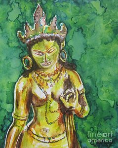 239x300 Green Tara Paintings Fine Art America - Green Tara Painting