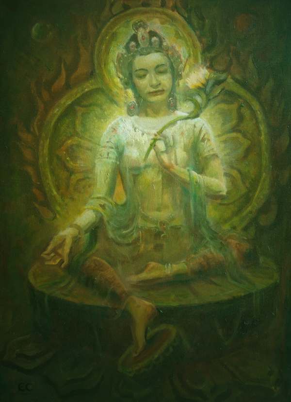 600x827 Green Tara - Green Tara Painting