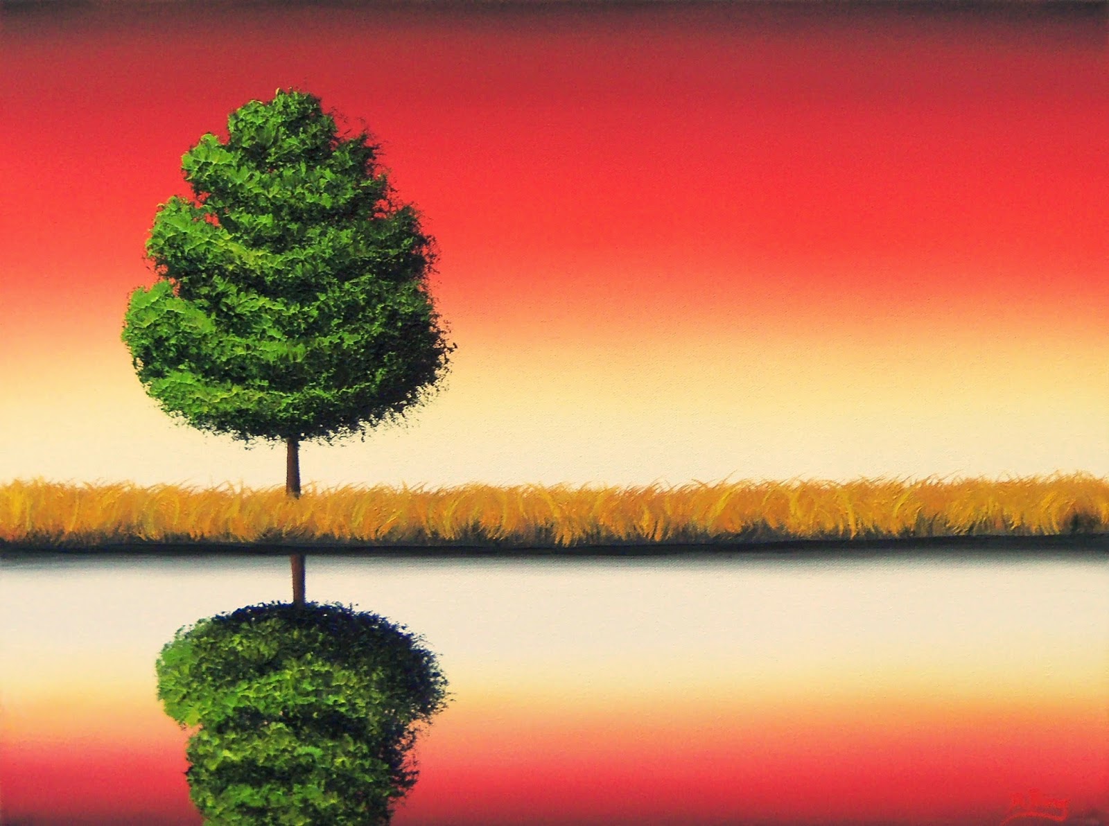 1600x1192 Original Painting, Large Wall Art Oil Painting, Green Tree - Green Tree Painting