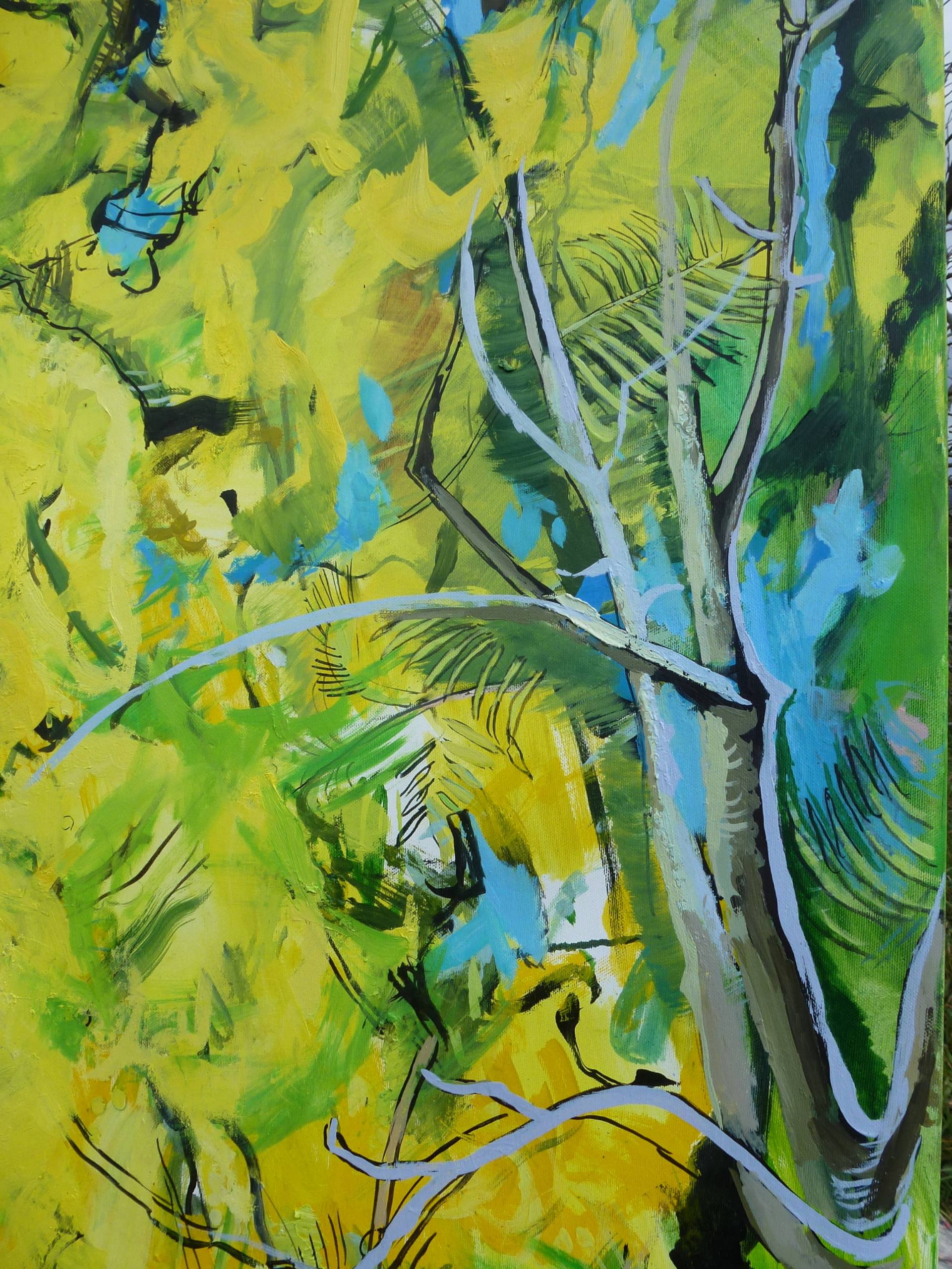 1920x2560 Saatchi Art Mimosa Tree Painting By Mal Levittoux - Green Tree Painting