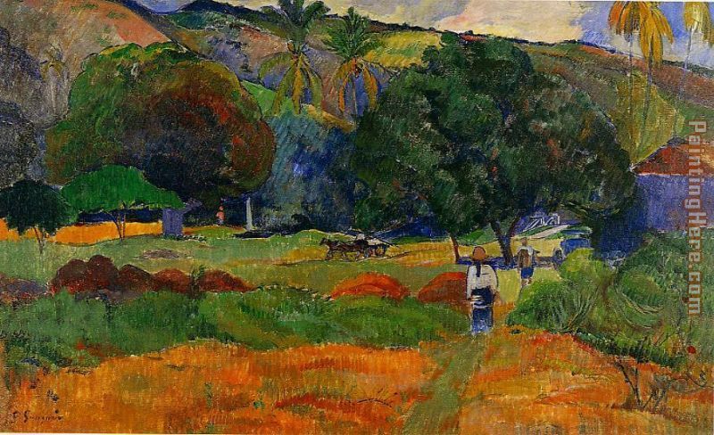 800x488 Paul Gauguin The Little Valley Painting Anysize 50% Off - Green Valley Painting