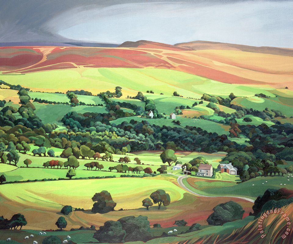 960x801 Anna Teasdale Welsh Valley Painting - Green Valley Painting