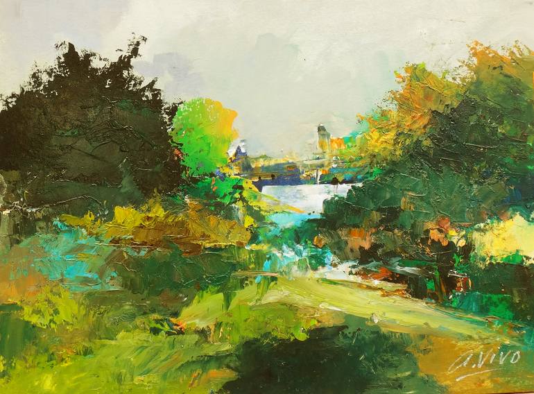 770x568 Saatchi Art 4525 Green Valley Painting By Andres Vivo - Green Valley Painting