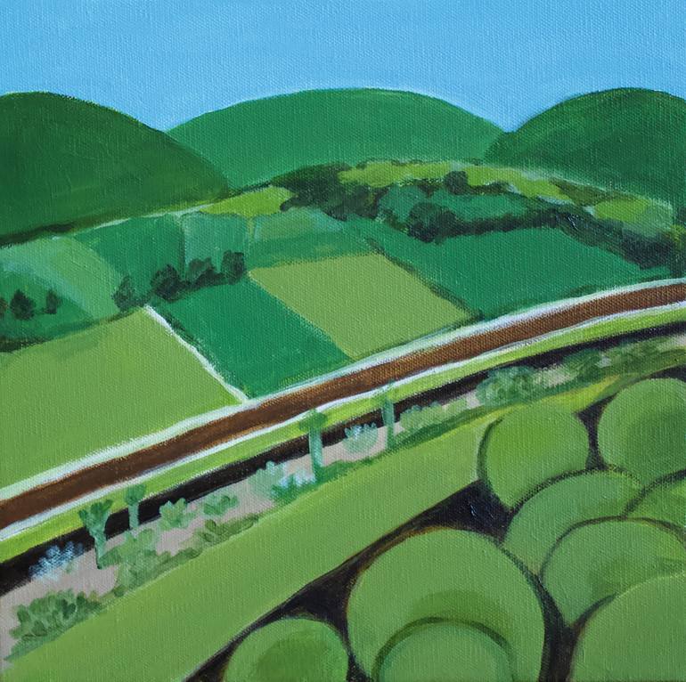 770x766 Saatchi Art Green Valley Painting By Toni Silber Delerive - Green Valley Painting