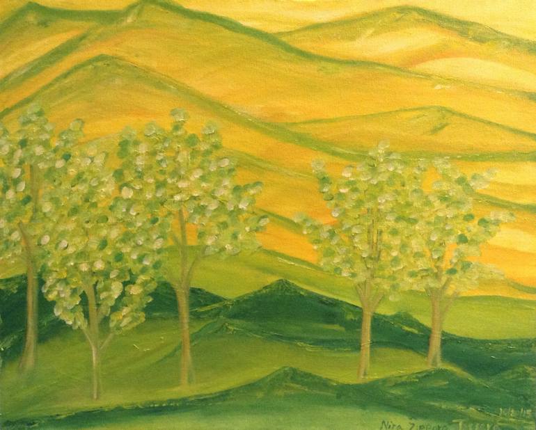 770x618 Saatchi Art Green Valley Painting By Anne Tissera - Green Valley Painting