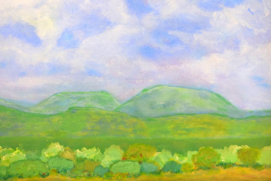 900x600 Blue And Green Valley Painting By Robert Price - Green Valley Painting