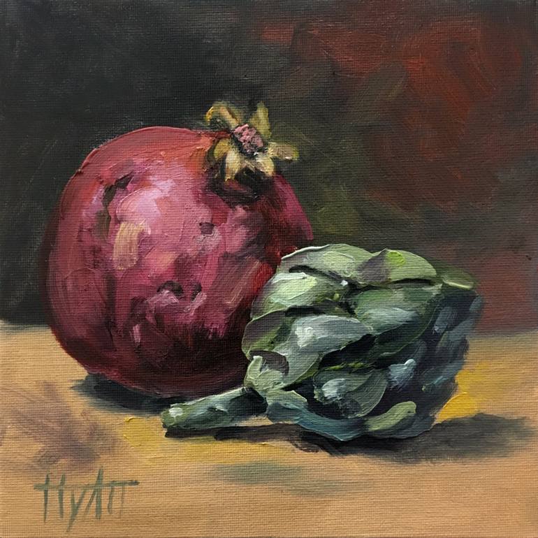 770x770 Saatchi Art Still Life Grenade Et Artichaut Painting By Art By Hyatt - Grenade Painting