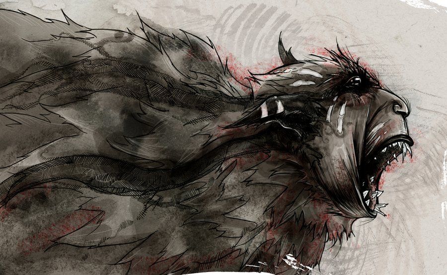 900x554 Grendel (Beowulf) Movie Monsters, Creatures, Villains - Grendel Painting