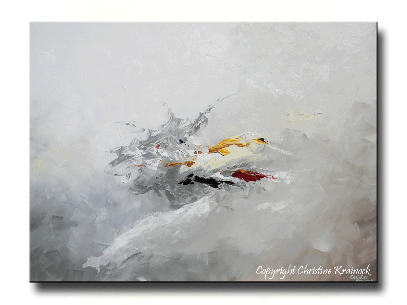 1365x1024 Giclee Print Grey Gold Abstract Painting Modern Coastal Wall Art - Grey Abstract Painting