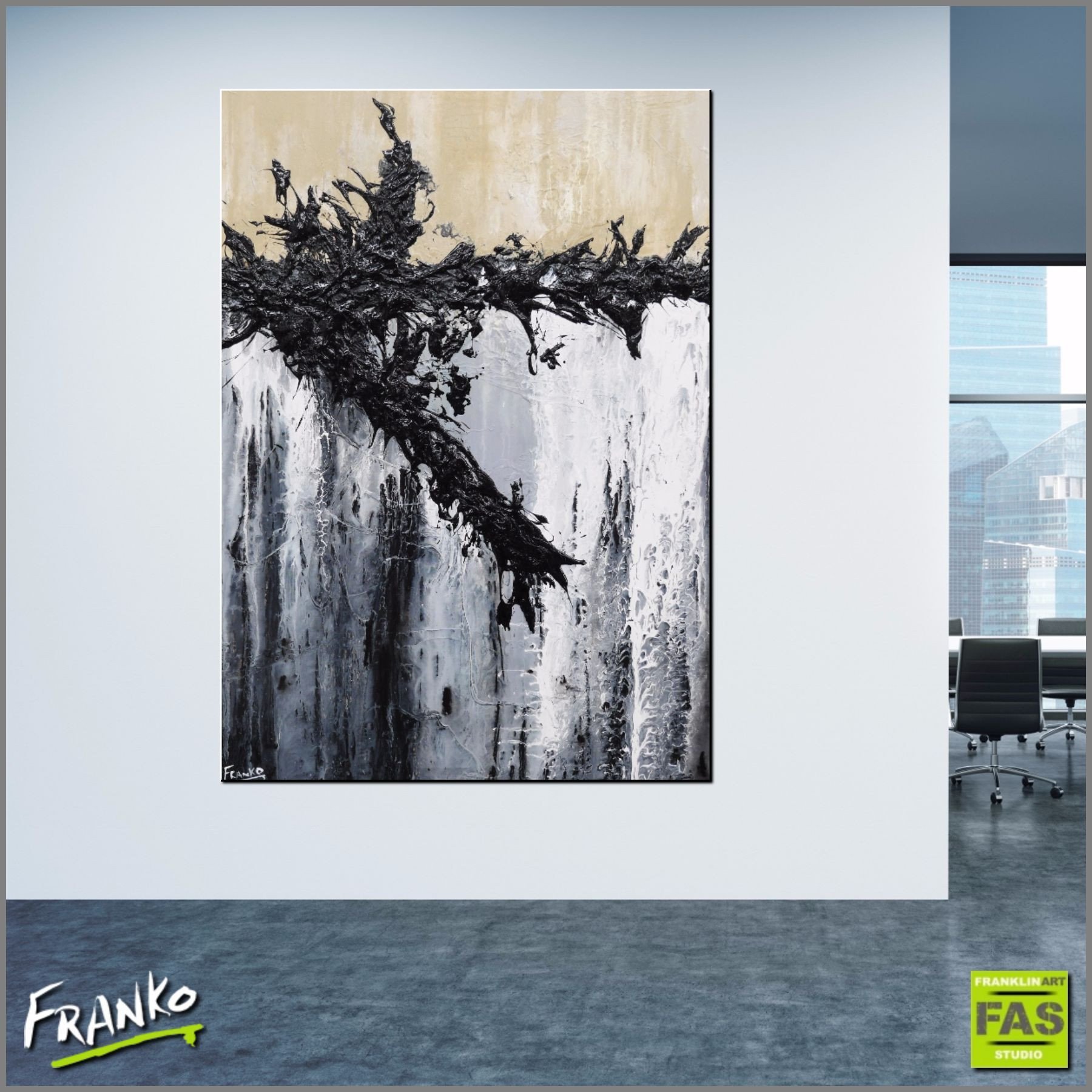 1800x1800 Say It 140cm X 100cm Grey Abstract Painting - Grey Abstract Painting