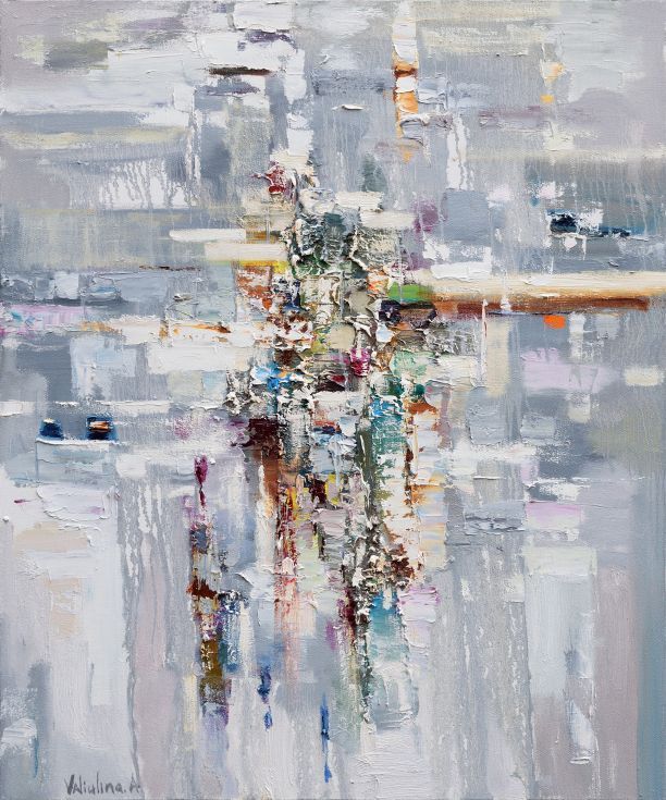 612x735 The 422 Best Art I Like Images On Artworks, Figure - Grey Abstract Painting