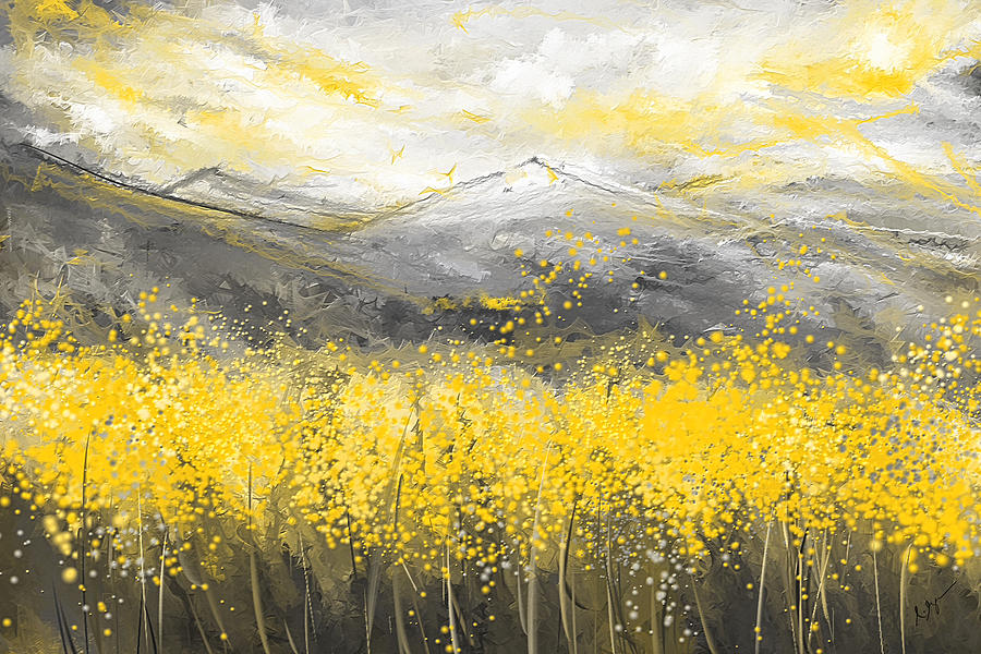 900x600 Neutral Sun - Grey And Yellow Painting
