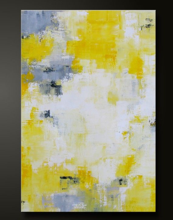 570x725 Abstract In Yellow 3 - Grey And Yellow Painting