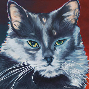 Grey Cat Painting at PaintingValley.com | Explore collection of Grey ...